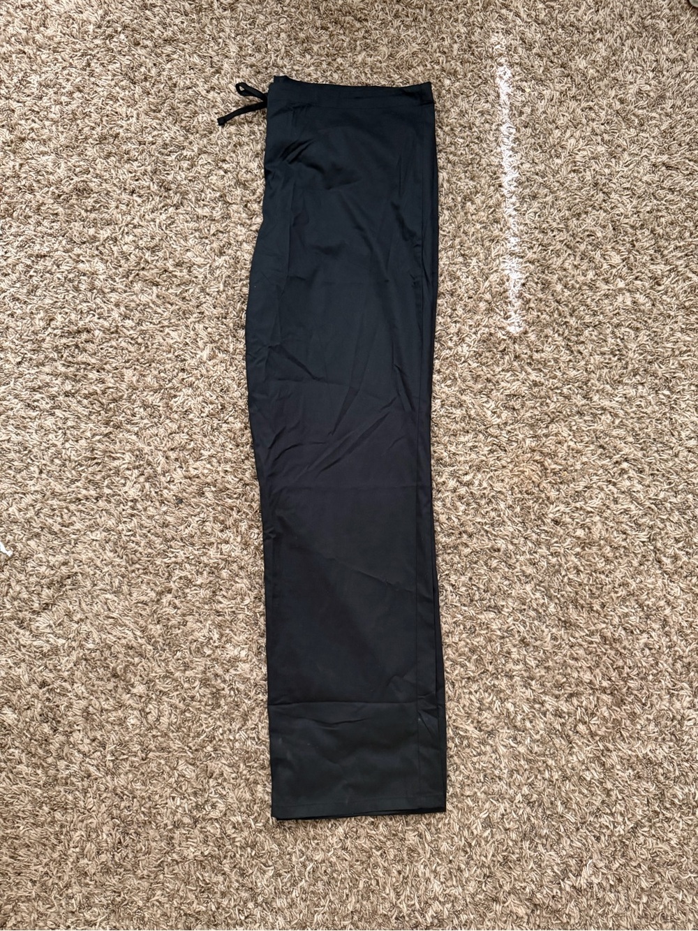 Unisex Black Scrub Drawstring Pants